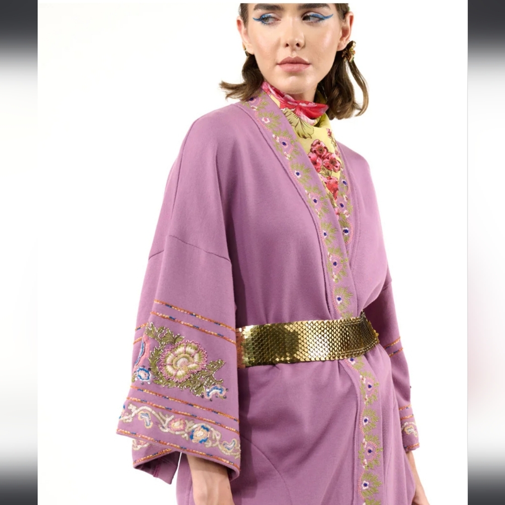 NWT ARATTA JULIETTE EMBELLISHED FRENCH TERRY KIMONO JACKET - Picture 3 of 13